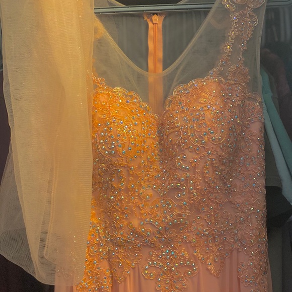 cindy collection pink prom dress - Picture 1 of 9